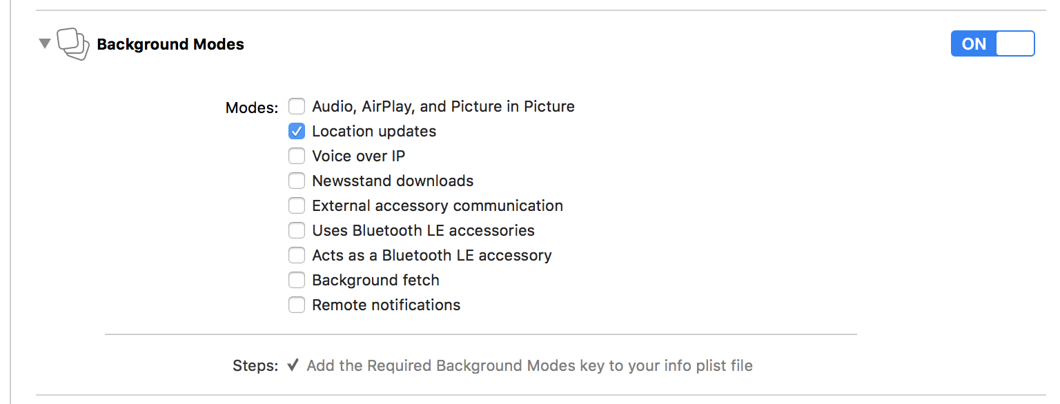 Background Modes in Xcode